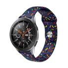 22mm Universal Reverse Buckle Colorful Oval Dot Pattern Silicone Watch Band(Dark Blue) - 1