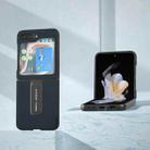 For Samsung Galaxy Z Flip5 ABEEL Genuine Leather Wave Black Edge Phone Case with Holder(Green) - 2