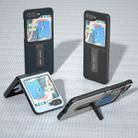 For Samsung Galaxy Z Flip5 ABEEL Genuine Leather Wave Black Edge Phone Case with Holder(Green) - 5