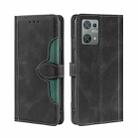 For Blackview Oscal C30 Skin Feel Magnetic Buckle Leather Phone Case(Black) - 1