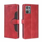 For Blackview Oscal C30 Skin Feel Magnetic Buckle Leather Phone Case(Red) - 1