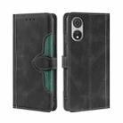 For CUBOT P60 Skin Feel Magnetic Buckle Leather Phone Case(Black) - 1