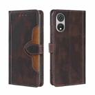 For CUBOT P60 Skin Feel Magnetic Buckle Leather Phone Case(Brown) - 1
