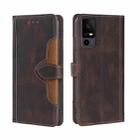 For TCL 40 XE 5G / 40X 5G T601D Skin Feel Magnetic Buckle Leather Phone Case(Brown) - 1