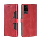 For TCL 40 XE 5G / 40X 5G T601D Skin Feel Magnetic Buckle Leather Phone Case(Red) - 1