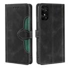 For TCL 50 SE 4G Skin Feel Magnetic Buckle Leather Phone Case(Black) - 1