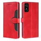 For TCL 50 SE 4G Skin Feel Magnetic Buckle Leather Phone Case(Red) - 1