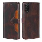 For TCL 505 4G Skin Feel Magnetic Buckle Leather Phone Case(Brown) - 1