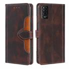 For TCL 50 5G Skin Feel Magnetic Buckle Leather Phone Case(Brown) - 1