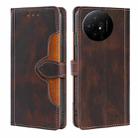 For TCL 50 XL Skin Feel Magnetic Buckle Leather Phone Case(Brown) - 1