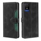 For TCL 501 4G Skin Feel Magnetic Buckle Leather Phone Case(Black) - 1