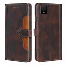 For TCL 502 Skin Feel Magnetic Buckle Leather Phone Case(Brown) - 1