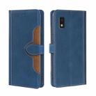 For Sharp Aqous Wish3 Skin Feel Magnetic Buckle Leather Phone Case(Blue) - 1