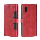 For Sharp Aqous Wish3 Skin Feel Magnetic Buckle Leather Phone Case(Red) - 1