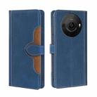 For Sharp Aquos R8 Pro SH-51 Skin Feel Magnetic Buckle Leather Phone Case(Blue) - 1