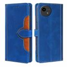 For Sharp Aqous Wish4 Skin Feel Magnetic Buckle Leather Phone Case(Blue) - 1