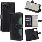 For Sharp Aquos R10 Skin Feel Magnetic Buckle Leather Phone Case(Black) - 1