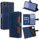 For Sharp Aqous wish5 Skin Feel Magnetic Buckle Leather Phone Case(Blue) - 1