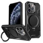 For iPhone 11 Pro Max Patronus MagSafe Magnetic Holder Phone Case(Black) - 1
