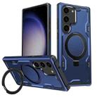 For Samsung Galaxy S23+ 5G Patronus MagSafe Magnetic Holder Phone Case(Navy Blue) - 1