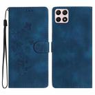 For Honor X8 / X30i Flower Butterfly Embossing Pattern Leather Phone Case(Blue) - 1