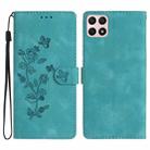 For Honor X8 / X30i Flower Butterfly Embossing Pattern Leather Phone Case(Sky Blue) - 1