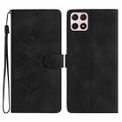 For Honor X8 / X30i Flower Butterfly Embossing Pattern Leather Phone Case(Black) - 1