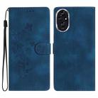 For Honor 200 Flower Butterfly Embossing Pattern Leather Phone Case(Blue) - 1