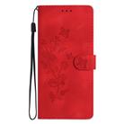 For Honor 200 Flower Butterfly Embossing Pattern Leather Phone Case(Red) - 2