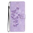 For Honor 200 Flower Butterfly Embossing Pattern Leather Phone Case(Purple) - 2