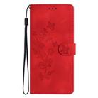 For Honor 200 Pro Flower Butterfly Embossing Pattern Leather Phone Case(Red) - 2