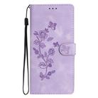 For Honor 200 Pro Flower Butterfly Embossing Pattern Leather Phone Case(Purple) - 2