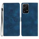 For Honor 200 Lite Global Flower Butterfly Embossing Pattern Leather Phone Case(Blue) - 1
