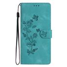 For Honor Magic7 Pro Flower Butterfly Embossing Pattern Leather Phone Case(Sky Blue) - 2