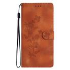 For Honor Magic7 Flower Butterfly Embossing Pattern Leather Phone Case(Brown) - 2