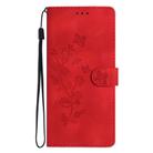 For Honor X9c Flower Butterfly Embossing Pattern Leather Phone Case(Red) - 2