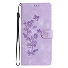 For Honor X9c Flower Butterfly Embossing Pattern Leather Phone Case(Purple) - 2
