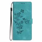For Honor 400 Global 156.5mm Flower Butterfly Embossing Pattern Leather Phone Case(Sky Blue) - 2