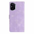 For Honor 400 Global 156.5mm Flower Butterfly Embossing Pattern Leather Phone Case(Purple) - 3
