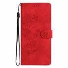 For Honor 400 Lite Global Flower Butterfly Embossing Pattern Leather Phone Case(Red) - 2