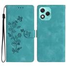 For Honor 400 Lite Global Flower Butterfly Embossing Pattern Leather Phone Case(Sky Blue) - 1