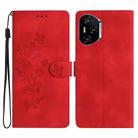 For Honor 400 Pro Global 160.8mm Flower Butterfly Embossing Pattern Leather Phone Case(Red) - 1