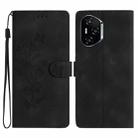 For Honor 400 Pro Global 160.8mm Flower Butterfly Embossing Pattern Leather Phone Case(Black) - 1