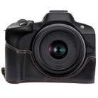 For Canon EOS R50 1/4 inch Thread PU Leather Camera Half Case Base(Black) - 1