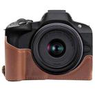 For Canon EOS R50 1/4 inch Thread PU Leather Camera Half Case Base(Coffee) - 1
