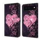 For Google Pixel 6 Crystal 3D Shockproof Protective Leather Phone Case(Lace Love) - 1