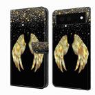 For Google Pixel 6a Crystal 3D Shockproof Protective Leather Phone Case(Golden Wings) - 1