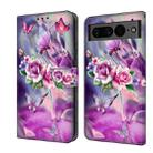 For Google Pixel 7 Crystal 3D Shockproof Protective Leather Phone Case(Butterfly) - 1