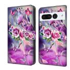 For Google Pixel 7 Pro Crystal 3D Shockproof Protective Leather Phone Case(Butterfly) - 1