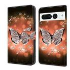 For Google Pixel 7 Pro Crystal 3D Shockproof Protective Leather Phone Case(Crystal Butterfly) - 1